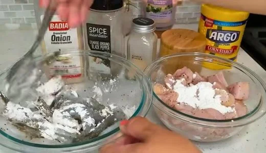 Prepare the Chicken and Shrimp